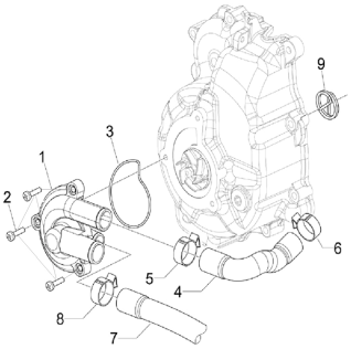 Труба водяного охлаждения (выпускная труба) 300cc (ZS1P75MM) T-15/T-16 (100071679)