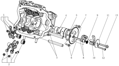 Пружина декомпрессионная распредвала 300cc (ZS1P75MM) T-15/T-16 (100071654)