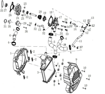 Радиатор охлаждения 150cc (1P57QMJ) MAX RS (N)
