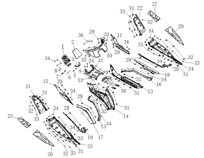Передняя крышка основания сидения T-16 (9) (0151015.T16K)